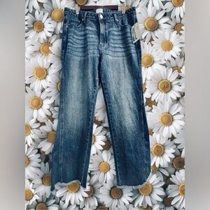 Time AND Tru NWT High-Rise Wide-Leg Women's Jeans in Blue Wash size 12